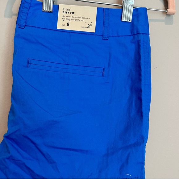 NWT J.Crew Royal Blue City Fit Chino Royal Blue 3” Shorts 8 - Picture 3 of 3